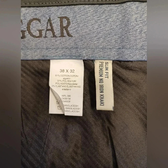 Haggar NWT Black Slim Fit Trousers Size 38 - Picture 8 of 8